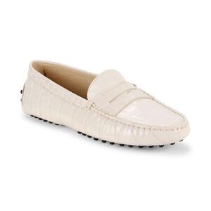 Tod's Embossed Loafers in Cream (light pink)